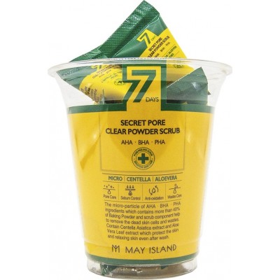 May Island Скраб для глубокого очищения пор с центеллой 7 Days Secret Pore clear powder scrub, 1 шт. May Island Скраб для глубокого очищения пор с центеллой 7 Days Secret Pore clear powder scrub, 1 шт.