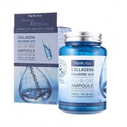 Farmstay сыворотка для лица collagen&hyaluronic acid all-in-one ampoule, 250мл