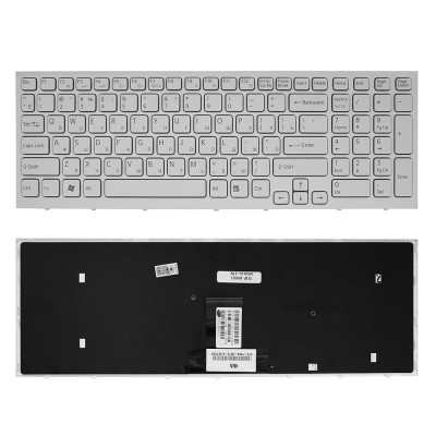 Клавиатура для ноутбука Sony Vaio VPC-EB Series. Плоский Enter. Белая, с белой рамкой. PN: 148792871. Клавиатура для ноутбука Sony Vaio VPC-EB Series. Плоский Enter. Белая, с белой рамкой. PN: 148792871.