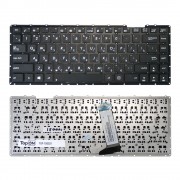 Клавиатура для ноутбука Asus X451, A450, D451, F450, X452, X453 Series. Плоский Enter. Черная, без рамки. PN: AEXJBU00110.