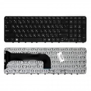 Клавиатура для ноутбука HP Pavilion M6-1000, Envy M6-1000, M6-1100er, M6-1220er Series. Плоский Enter. Черная, с черной рамкой. PN: PK130U92B06.