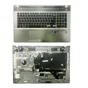 Клавиатура для ноутбука Samsung NP550P7C Series. Плоский Enter. Черная, с топкейсом. PN: BA75-03791C.