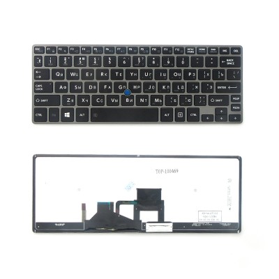 Клавиатура для ноутбука Toshiba Portege Z30 Series. Плоский Enter. Черная, с серой рамкой. С подсветкой. PN: Z9.NAJBN.00R. Клавиатура для ноутбука Toshiba Portege Z30 Series. Плоский Enter. Черная, с серой рамкой. С подсветкой. PN: Z9.NAJBN.00R.