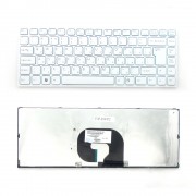 Клавиатура для ноутбука Sony Vaio VPC-Y Series. Г-образный Enter. Белая, с белой рамкой. PN: NSK-S8M0R.