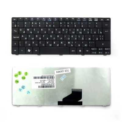 Клавиатура для ноутбука Acer Aspire One 532, 522, D255, D260 Series. Г-образный Enter. Черная, без рамки. PN: 90.4GS07.C0R. Клавиатура для ноутбука Acer Aspire One 532, 522, D255, D260 Series. Г-образный Enter. Черная, без рамки. PN: 90.4GS07.C0R.