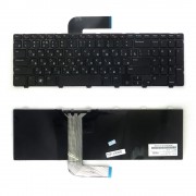 Клавиатура для ноутбука Dell Inspiron N5110, M5110, M511R Series. Плоский Enter. Черная, с черной рамкой. PN: NSK-DY0SW.