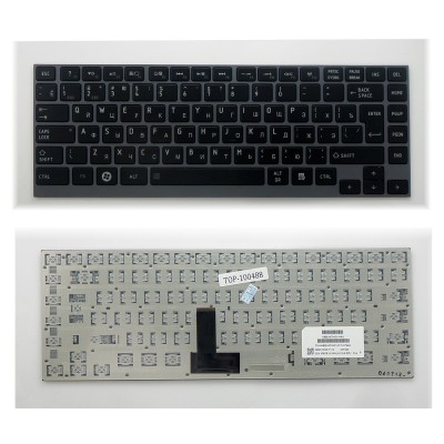 Клавиатура для ноутбука Toshiba Portege M800, U800, U900 Series. Г-образный Enter. Черная, с серебристой рамкой. PN: NSK-TX3GC 0R. Клавиатура для ноутбука Toshiba Portege M800, U800, U900 Series. Г-образный Enter. Черная, с серебристой рамкой. PN: NSK-TX3GC 0R.