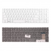 Клавиатура для ноутбука Samsung NP370R5E, NP450R5E, NP510R5E, NP470R5E. Плоский Enter. Белая, без рамки. PN: BA59-03621C.