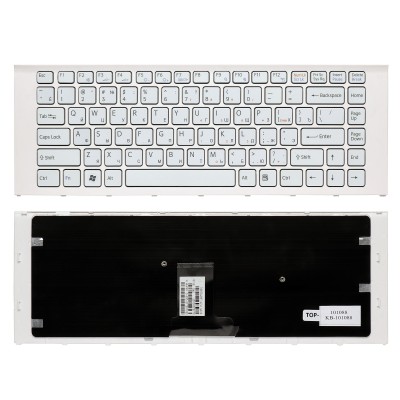 Клавиатура для ноутбука Sony Vaio VPC-EA Series. Плоский Enter. Белая, с рамкой. PN: 148792471. Клавиатура для ноутбука Sony Vaio VPC-EA Series. Плоский Enter. Белая, с рамкой. PN: 148792471.