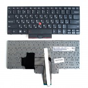Клавиатура для ноутбука Lenovo Edge E320, E325, E420 Series. Плоский Enter. Черная, с черной рамкой. PN: 04W0764.