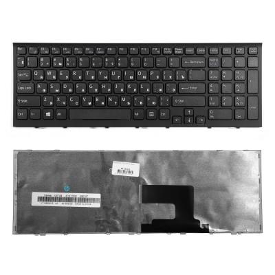 Клавиатура для ноутбука Sony VPC-EE, VPCEE2E1R, VPCEE3E1R, VPCEE4M1R, VPCEE4E1R. Плоский Enter. Черная, с рамкой. PN: V116646B. Клавиатура для ноутбука Sony VPC-EE, VPCEE2E1R, VPCEE3E1R, VPCEE4M1R, VPCEE4E1R. Плоский Enter. Черная, с рамкой. PN: V116646B.