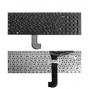 Клавиатура для ноутбука Samsung RC730, RF710, RF711 Series. Плоский Enter. Черная, без рамки. PN: NSK-MD0SN 0R.
