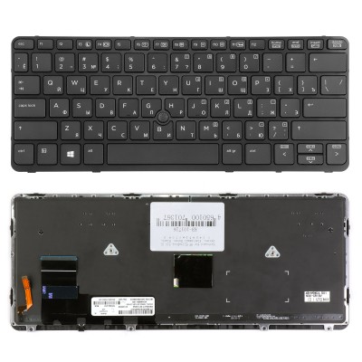 Клавиатура для ноутбука HP EliteBook 720 G1, 820 G1 Series. Плоский Enter. Черная, с черной рамкой. С подсветкой. PN: 9Z.N9WBV.10R. Клавиатура для ноутбука HP EliteBook 720 G1, 820 G1 Series. Плоский Enter. Черная, с черной рамкой. С подсветкой. PN: 9Z.N9WBV.10R.