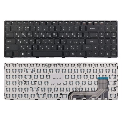 Клавиатура для ноутбука Lenovo 100-15IBY, 100-15, 300-15, B5010, B50-10 Series. Плоский Enter. Черная, с рамкой. PN: NSK-BR0SN. Клавиатура для ноутбука Lenovo 100-15IBY, 100-15, 300-15, B5010, B50-10 Series. Плоский Enter. Черная, с рамкой. PN: NSK-BR0SN.