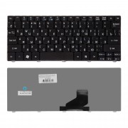 Клавиатура для ноутбука Acer Aspire One 532, 522, D255, D260 Series. Плоский Enter. Черная, без рамки. PN: 90.4GS07.C0R