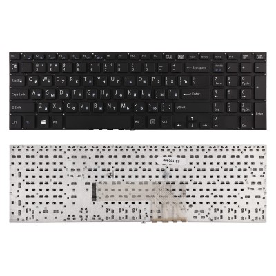 Клавиатура для ноутбука Sony Vaio Fit 15, FIT15, SVF15, SV Series. Плоский Enter. Черная, без рамки. PN: 9Z.NAEBQ.00R. Клавиатура для ноутбука Sony Vaio Fit 15, FIT15, SVF15, SV Series. Плоский Enter. Черная, без рамки. PN: 9Z.NAEBQ.00R.