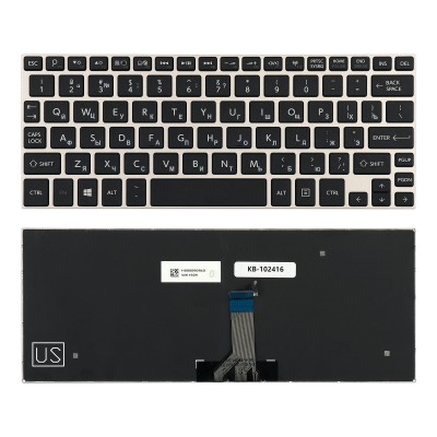Клавиатура для ноутбука Toshiba NB10, NB15 Series. Плоский Enter. Черная, с серебристой рамкой. Клавиатура для ноутбука Toshiba NB10, NB15 Series. Плоский Enter. Черная, с серебристой рамкой.