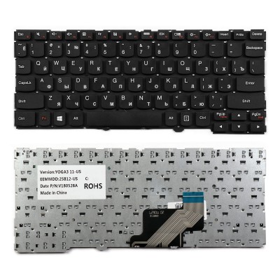 Клавиатура для ноутбука Lenovo Yoga 3 11 300-11IBR, 300-11IBY, 700-11ISK Series. Плоский Enter. Черная, с рамкой. PN: SN20H02892. Клавиатура для ноутбука Lenovo Yoga 3 11 300-11IBR, 300-11IBY, 700-11ISK Series. Плоский Enter. Черная, с рамкой. PN: SN20H02892.