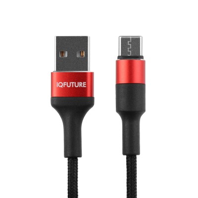 Кабель Type-C - USB 2A IQFuture IQ-UC2A для зарядки и передачи данных 1.2 метра Кабель Type-C - USB 2A IQFuture IQ-UC2A для зарядки и передачи данных 1.2 метра