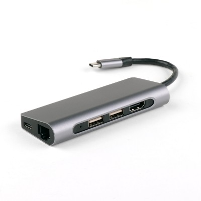 USB-концентратор IQFuture IQ-C7 Type-C USB Hub 7 в 1, USB-C PD, 2 порта USB 3.0, RJ-45, HDMI, Micro/SD кардридер, кабель Type-C 9.5 см USB-концентратор IQFuture IQ-C7 Type-C USB Hub 7 в 1, USB-C PD, 2 порта USB 3.0, RJ-45, HDMI, Micro/SD кардридер, кабель Type-C 9.5 см