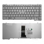 Клавиатура для ноутбука Toshiba A200, A300, M300 Series. Плоский Enter. Серебристая, без рамки. PN: NSK-TAJ01.