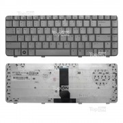 Клавиатура для ноутбука HP Pavilion DV3500, DV3000, DV3100, DV3200, DV3300 Series. Плоский Enter. Серебристая, без рамки. PN: NSK-H5T01, 9J.N8682.T01.