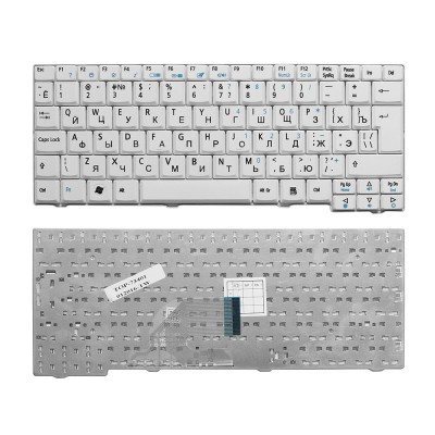Клавиатура для ноутбука Acer Aspire One 531, A110, A150, D150, ZG5 Series. Г-образный Enter. Белая, без рамки. PN: 9J.N9482.00R. Клавиатура для ноутбука Acer Aspire One 531, A110, A150, D150, ZG5 Series. Г-образный Enter. Белая, без рамки. PN: 9J.N9482.00R.