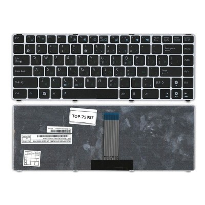 Клавиатура для ноутбука Asus U20, UL20, Eee PC 1201, 1215, 1215B Series. Плоский Enter. Черная, с серебристой рамкой. PN: 9J.N2K82.90R. Клавиатура для ноутбука Asus U20, UL20, Eee PC 1201, 1215, 1215B Series. Плоский Enter. Черная, с серебристой рамкой. PN: 9J.N2K82.90R.