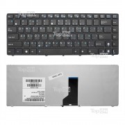 Клавиатура для ноутбука Asus K43, K42, X42, UL30, UL80 Series. Плоский Enter. Черная, с черной рамкой. PN: NSK-UC301.
