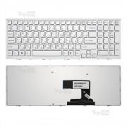 Клавиатура для ноутбука Sony Vaio VPC-EL Series. Белая, с рамкой. Русифицированная.
