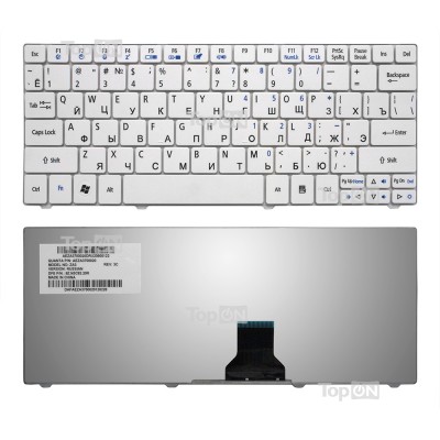 Клавиатура для ноутбука Acer 1810, 1830T, 721, 722, 751 Series. Плоский Enter. Белая, без рамки. PN: NSK-AQ00R. Клавиатура для ноутбука Acer 1810, 1830T, 721, 722, 751 Series. Плоский Enter. Белая, без рамки. PN: NSK-AQ00R.