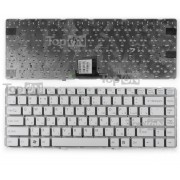 Клавиатура для ноутбука Sony Vaio VPC-EA Series. Плоский Enter. Белая, без рамки. PN: V081678F.