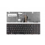 Клавиатура для ноутбука Lenovo Ideapad G580, G585, N580, P585, V580 Series. Плоский Enter. Черная, с черной рамкой. PN: AELZ3700060.