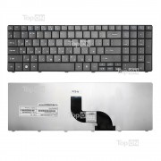 Клавиатура для ноутбука Acer Aspire E1-521, E1-531, E1-571 Series. Плоский Enter. Черная, без рамки. PN: NSK-AU00R.
