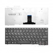 Клавиатура для ноутбука Lenovo IdeaPad S100, S110, S10-3, S10-3S Series. Плоский Enter. Черная, с черной рамкой. PN: 25-010089.