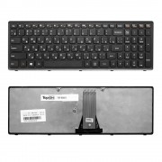 Клавиатура для ноутбука Lenovo IdeaPad Flex 15, G500S, G505, S500, S510, Z510 Series. Плоский Enter. Черная, с черной рамкой. PN: NSK-BMASU.