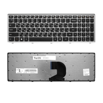Клавиатура для ноутбука Lenovo IdeaPad IdeaPad P500, Z500 Series. Плоский Enter. Черная, с серой рамкой. PN: 9Z.N8RSC.301. Клавиатура для ноутбука Lenovo IdeaPad IdeaPad P500, Z500 Series. Плоский Enter. Черная, с серой рамкой. PN: 9Z.N8RSC.301.