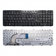 Клавиатура для ноутбука HP 250 G3, 255 G2, 255 G3, 15-e, 15-n, 15-r Series. Плоский Enter. Черная, с черной рамкой. PN: PK1314D1A100.