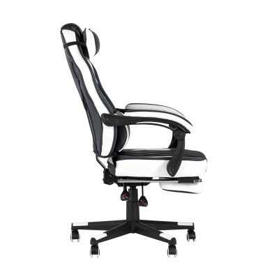 Кресло игровое TopChairs Virage черно-белое Кресло игровое TopChairs Virage черно-белое