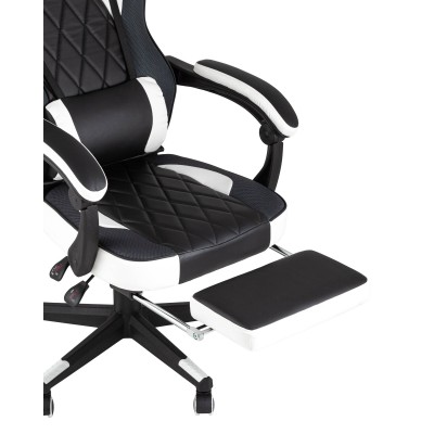 Кресло игровое TopChairs Virage черно-белое Кресло игровое TopChairs Virage черно-белое