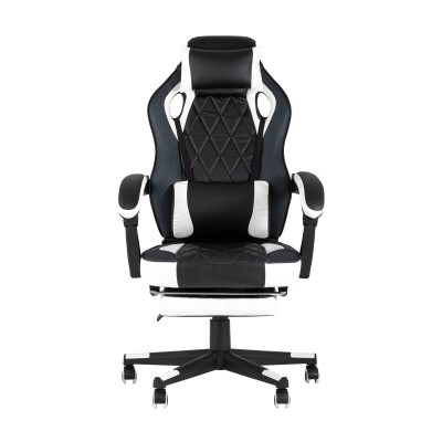 Кресло игровое TopChairs Virage черно-белое Кресло игровое TopChairs Virage черно-белое