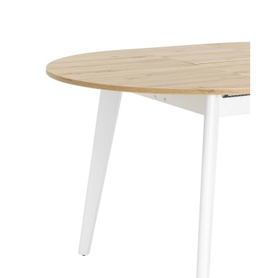 Стол Rondo 100-135*100 дуб/белый Стол Rondo 100-135*100 дуб/белый