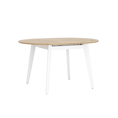 Стол Rondo 100-135*100 дуб/белый Стол Rondo 100-135*100 дуб/белый