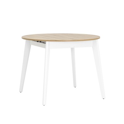 Стол Rondo 100-135*100 дуб/белый Стол Rondo 100-135*100 дуб/белый