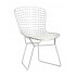 Стул обеденный Bertoia хромированный с белой подушкой Стул обеденный Bertoia хромированный с белой подушкой