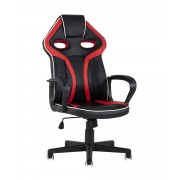 Кресло игровое TopChairs Racer Lighti черное с красным