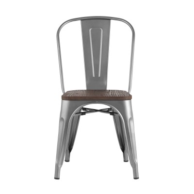 Стул TOLIX WOOD серебристый матовый Стул TOLIX WOOD серебристый матовый