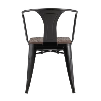 Стул TOLIX ARM WOOD с подлокотниками черный Стул TOLIX ARM WOOD с подлокотниками черный