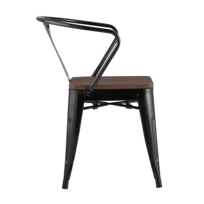 Стул TOLIX ARM WOOD с подлокотниками черный Стул TOLIX ARM WOOD с подлокотниками черный