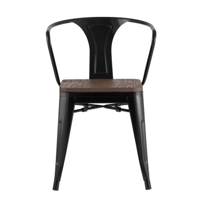 Стул TOLIX ARM WOOD с подлокотниками черный Стул TOLIX ARM WOOD с подлокотниками черный